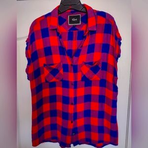 Rails sleeveless flannel top shirt Large